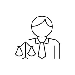 lawyer - minimal line web icon. simple vector illustration. concept for infographic, website or app.