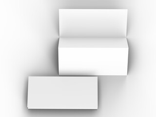 Brochure in A4 format folded to three - mockup. 3d illustartion