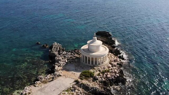 Aerial video of Saint Theodor Lantern, Argostoli, Kefalonia, Greece