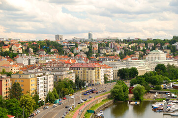 Fototapeta na wymiar Panoramic view of center of Prague