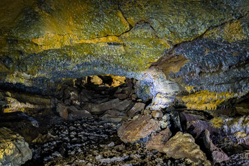 Lava cave Gruta do Carvao, Sao Miguel, Azores