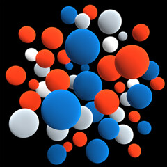 3d render bright colorful spheres cluster