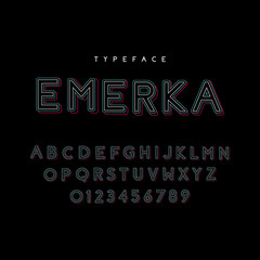 Typeface comical linear font design