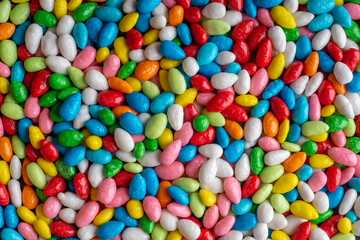 Background of many candies in multi-colored glaze