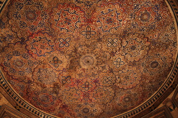 top/interior of tomb in delhi, india