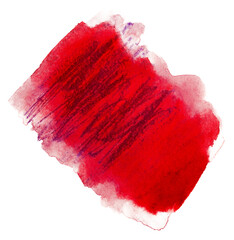 red watercolor stain on a white background isolated