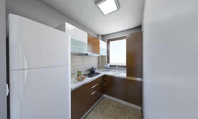 Naklejka na ściany i meble interior of modern kitchen