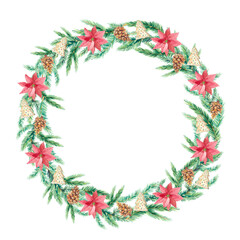 christmas wreath with ribbon and bow