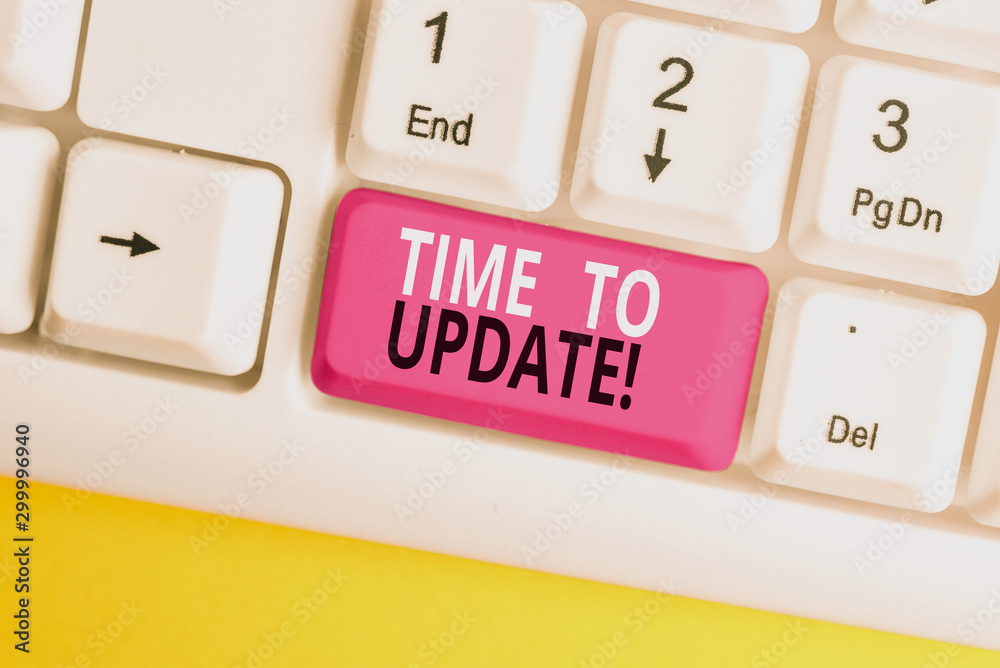 Wall mural text sign showing time to update. business photo text this is right moment to make something more mo