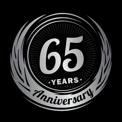 Fototapeta premium Sixty-five years anniversary celebration logotype. 65th anniversary logo. Vector and illustration.