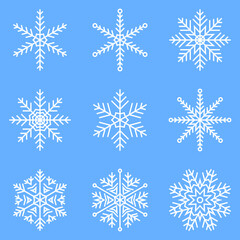 Fototapeta na wymiar Set of Christmas snowflakes to decorate your design.