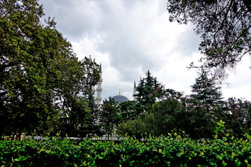 View of the largest Namazgah mosque, built in the 21st century, in the Balkans in Tirana