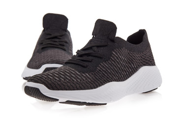 Modern sneakers on a white background.