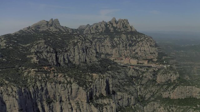 Montserrat monastery in Spain mountains, nature and historical buildings near Barselona
