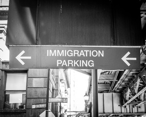 immigration parking sign in downtown chicago