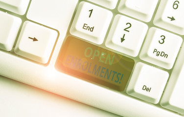 Handwriting text writing Open Enrolments. Conceptual photo when employees may make changes to...