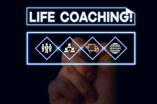 Text sign showing Life Coaching. Business photo text demonstrating employed to help showing attain their goals in career Picture photo system network scheme modern technology smart device