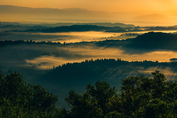 Dawn over of Corfu island in the Ionian Sea