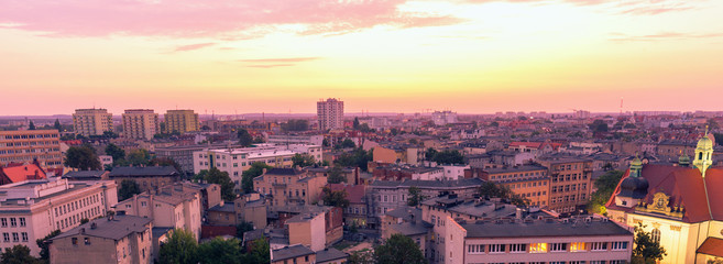 Sunrise over Bydgoszcz, Panorama of the city