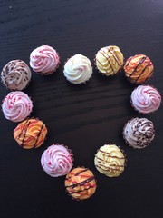 Beautiful ,delicious cupcake chocolates.Heart shape.