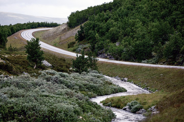 river and road in the mountains, Norge, Europa