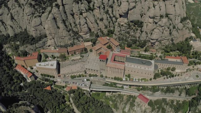 Montserrat monastery in Spain mountains, nature and historical buildings near Barselona