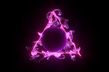 Abstract glowing particles with brilliant light, 3d rendering.