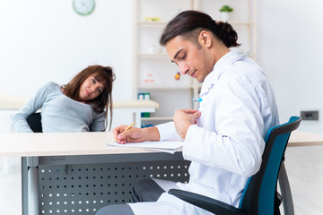 Mentally ill woman patient during doctor visit