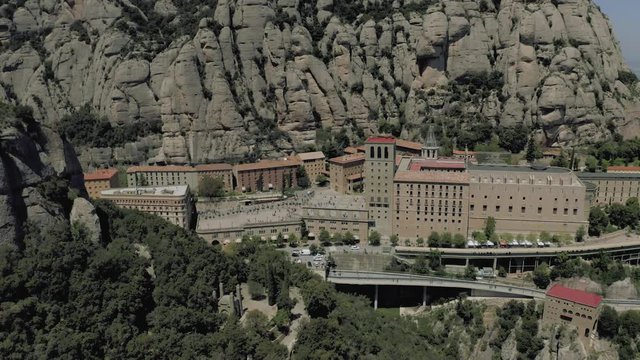 Montserrat monastery in Spain mountains, nature and historical buildings near Barselona