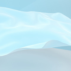 Flowing cloth, abstract color background, 3d rendering.