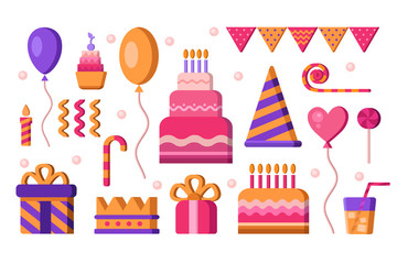 Happy Birthday vector elements