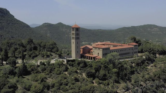 Monastery in Spain mountains, nature and historical buildings near Barselona and Montserrat