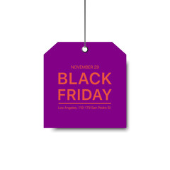 Vector black Friday template. Gradienr label with a big inscription black Friday. Vector sale background.