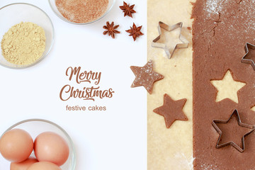 ginger dough for Christmas baking on the table