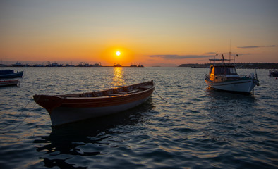 Fototapeta premium little harbor in the evening 3