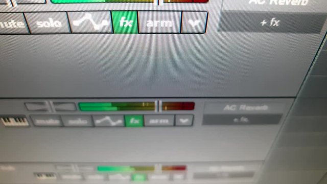 Audio sequencer on the computer. Writing music on a computer.