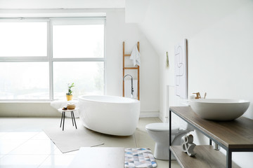 Naklejka na ściany i meble Stylish interior of modern bathroom