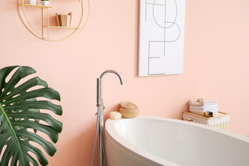 Modern bathtub of stylish interior