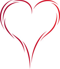 heart symbol with interrupted line, love in flame, heart logo