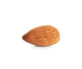 Tasty almond on white background