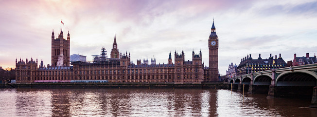 big Ben and Houses of Parliament at sunset,  London, UK