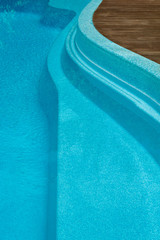 Part of the pool close-up, abstract geometry of the pool, fragments and details of the pool, pool bowl, top view, shape, lines.