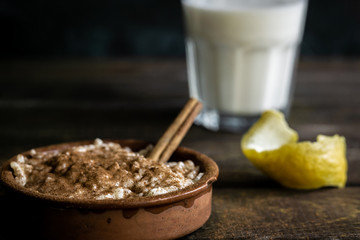 Rice pudding and milk