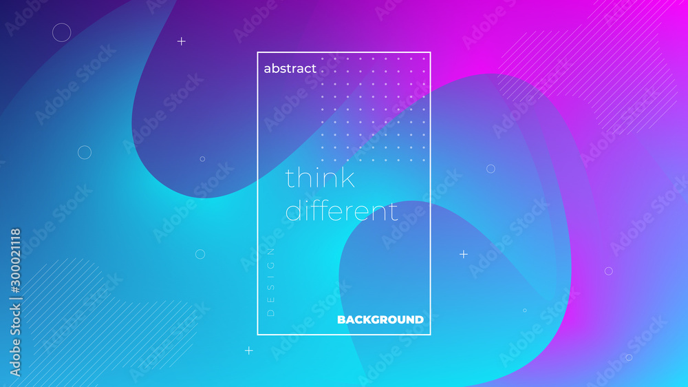 Sticker abstract modern graphic element. dynamical colored forms and waves. gradient abstract banner with fl
