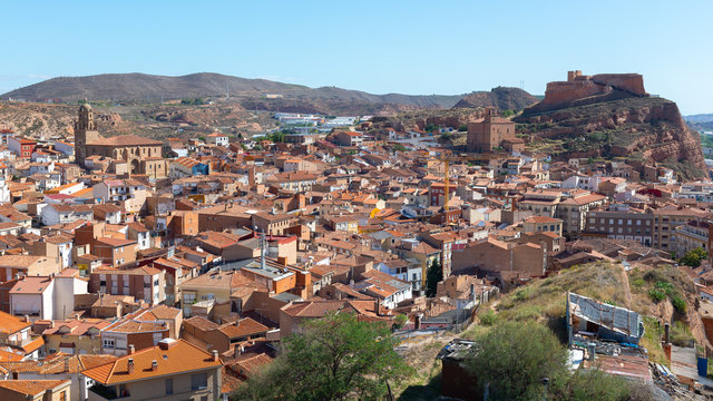 Panoramic view of Arnedo village, La Rioja, Spain