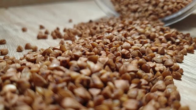 Buckwheat. Buckwheat kernels. Buckwheat close-up. Dietary grits.