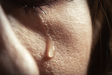 tear on cheek