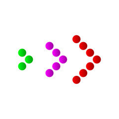 Set of dotted arrows - vector.