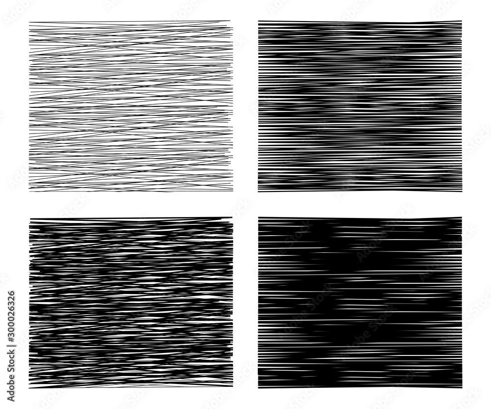 Poster Hatching textures, cross lines, pattern background set – stock vector