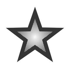 Vector dotted Star in pop art design.